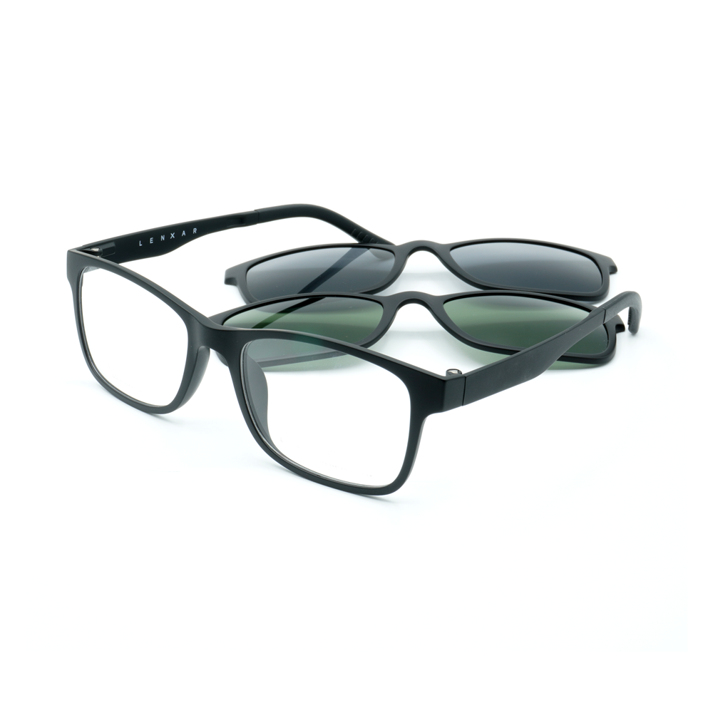 LC1001 Occhiale Uomo Nero con clip magnetica Lenxar